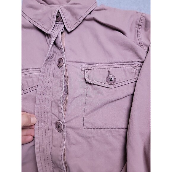 Abercrombie Fitch Field Jacket Womens M Pink Pockets Cotton Button Swing Twill - Picture 4 of 13